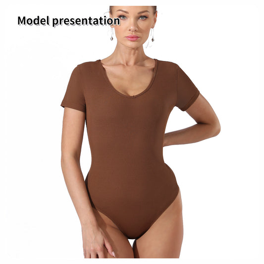 Premium Women's Fashion Simple Solid Color Bodysuit