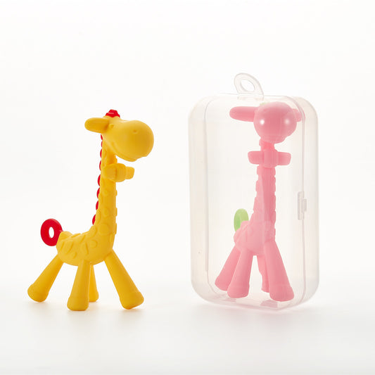 Premium Food Grade Silicon Giraffe Chewing Toy for Baby Teether Molar Stick