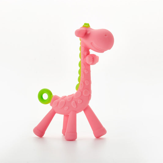 Premium Food Grade Silicon Giraffe Chewing Toy for Baby Teether Molar Stick