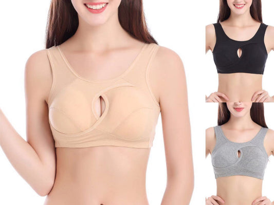 Premium Cotton Anti-expansion Anti-Sag Gathering Adjustment Sports Bra