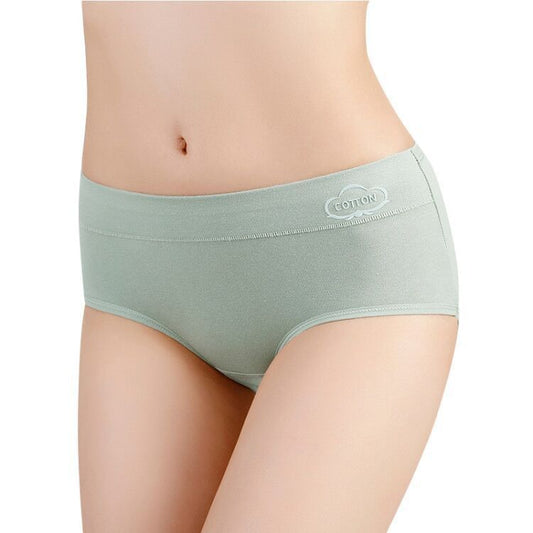 4 Color Set Ladies Mid-rise Cotton Graphene Antibacterial Panties